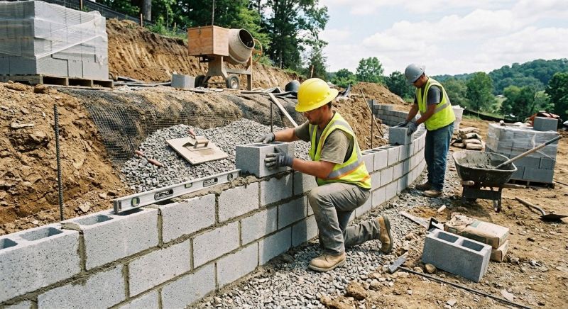 Block Wall Installation in Canton, MA