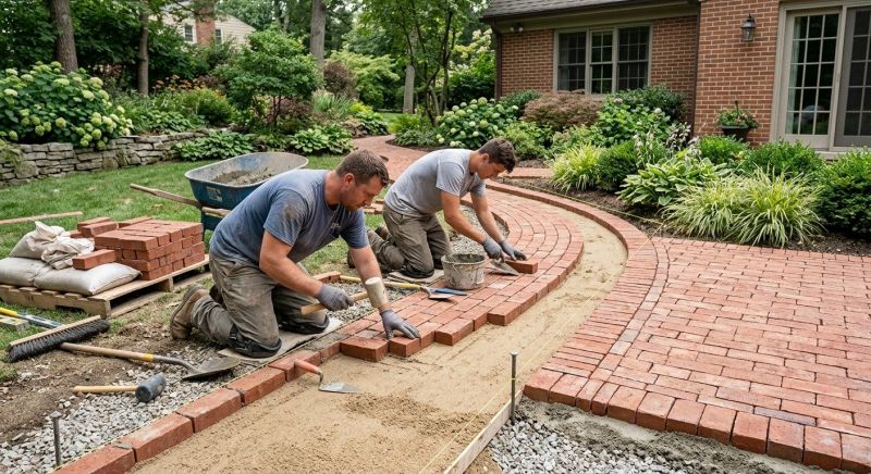 Brick Hardscape Installation in Billerica, MA