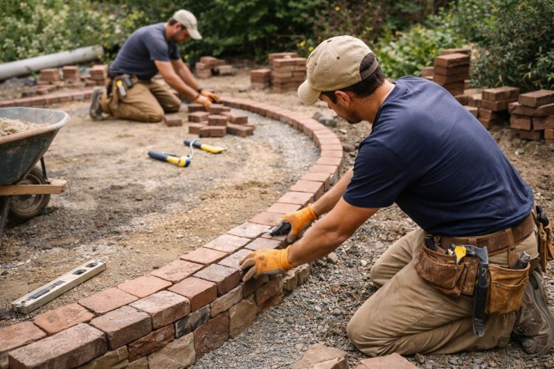 Brick Hardscape Installation in Dedham, MA