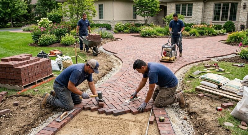 Brick Hardscape Installation in Lincoln, MA