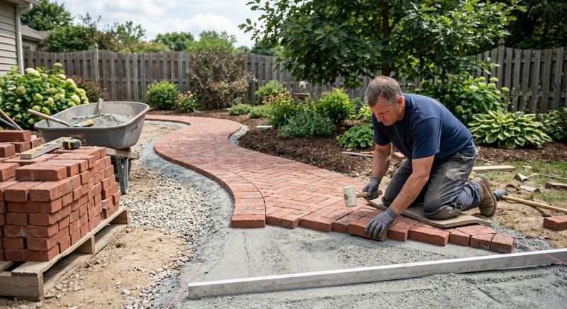 Brick Hardscape Installation in Worcester County, MA