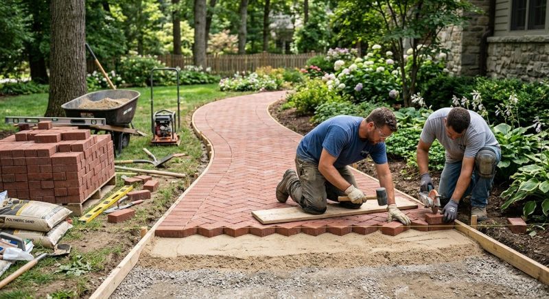 Brick Paving Installation in Lincoln, MA
