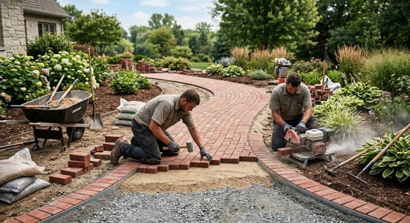 Brick Walkway Installation in Framingham, MA