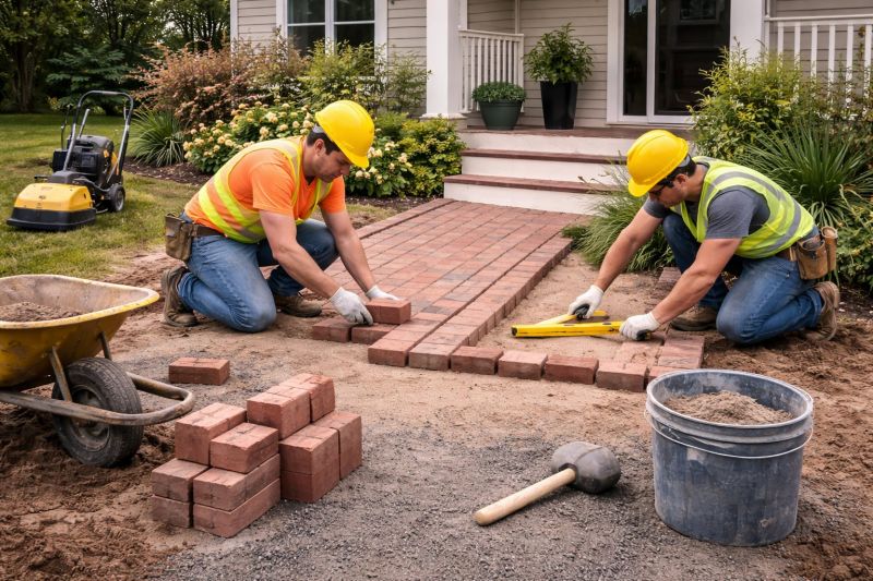 Brick Walkway Installation in Framingham, MA