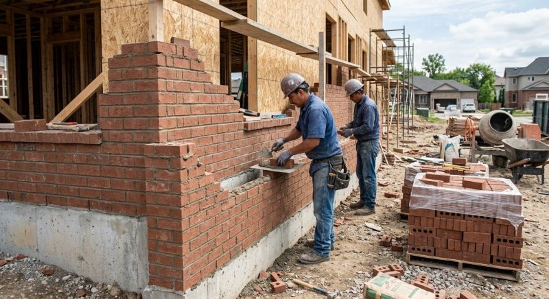 Brick Wall Installation in Oakland, RI